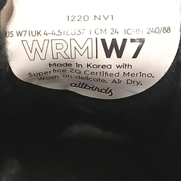 Allbirds Women's Wool Runners Mizzles Sneakers Merino Wool Comfort Gray size 7 - Picture 12 of 13